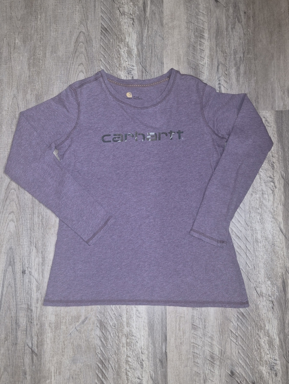 Carhartt Women Purple Logo Long Sleeve Tee Shirt Size S